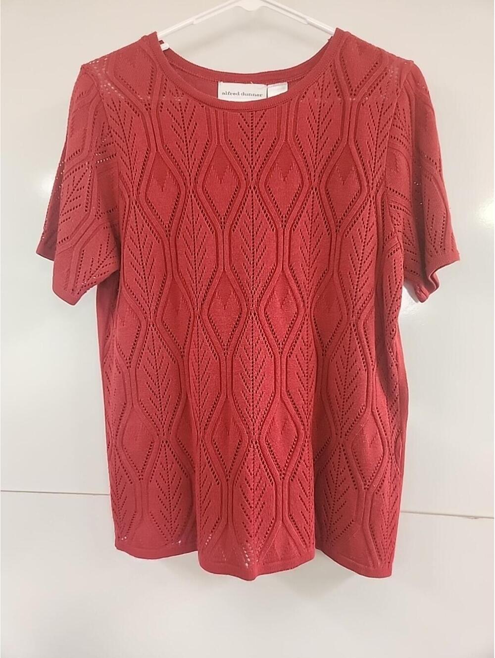Women's Alfred Dunner Short Sleeve Sweater Size Small S Red - Picture 1 of 10